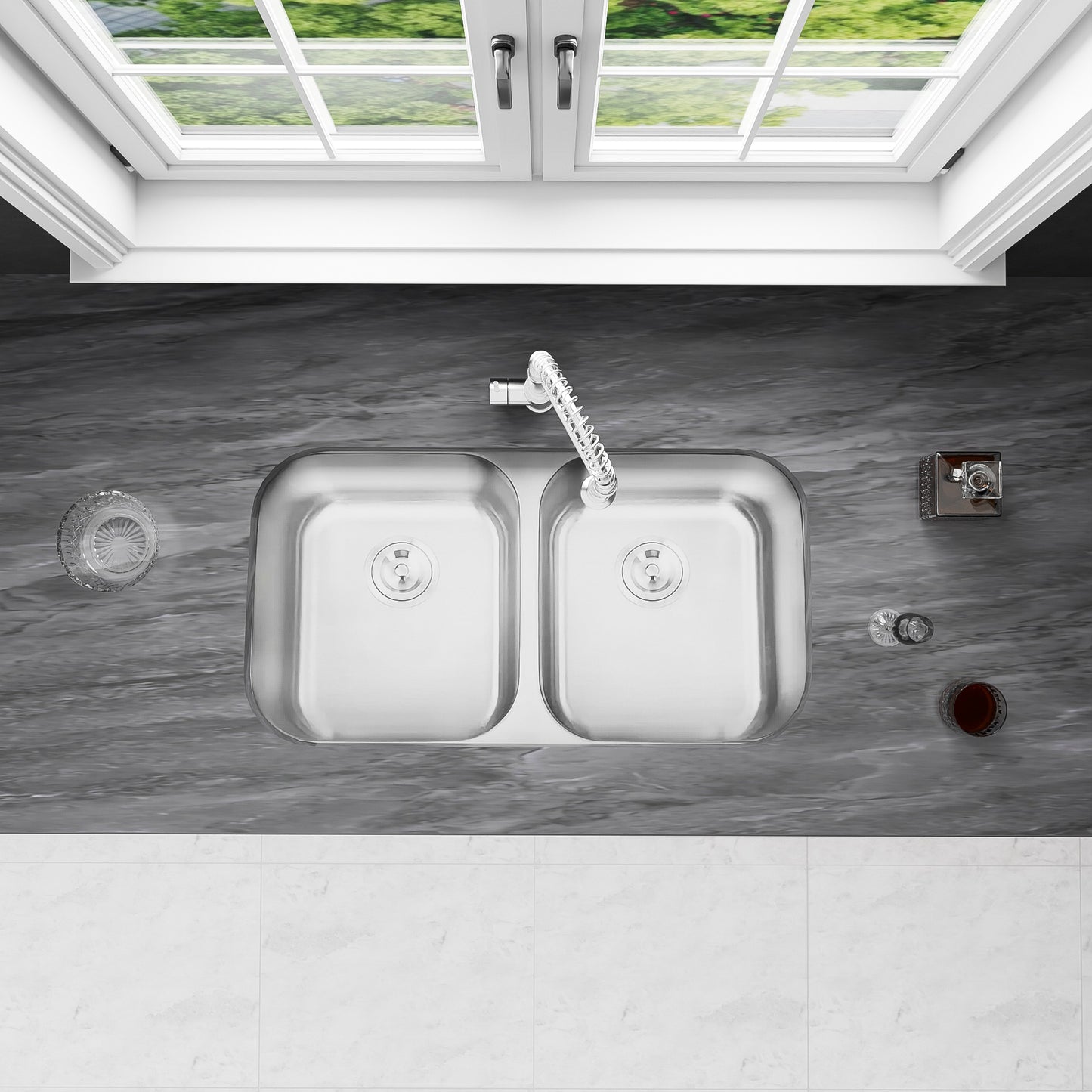 32” x 18.5” x 9” Undermount Double Bowl Kitchen Sink – 18-Gauge Stainless Steel