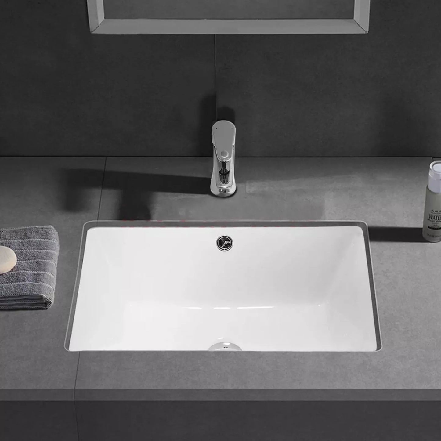 20'' x 14'' Undermount Bathroom Sink Rectangle, 20in White Bathroom Sink Ceramic