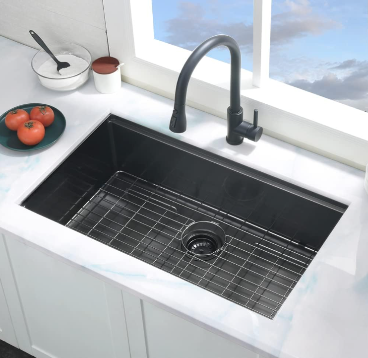 32-inch Undermount Workstation Kitchen Sink Single Bowl (Stainless) DARK GREY
