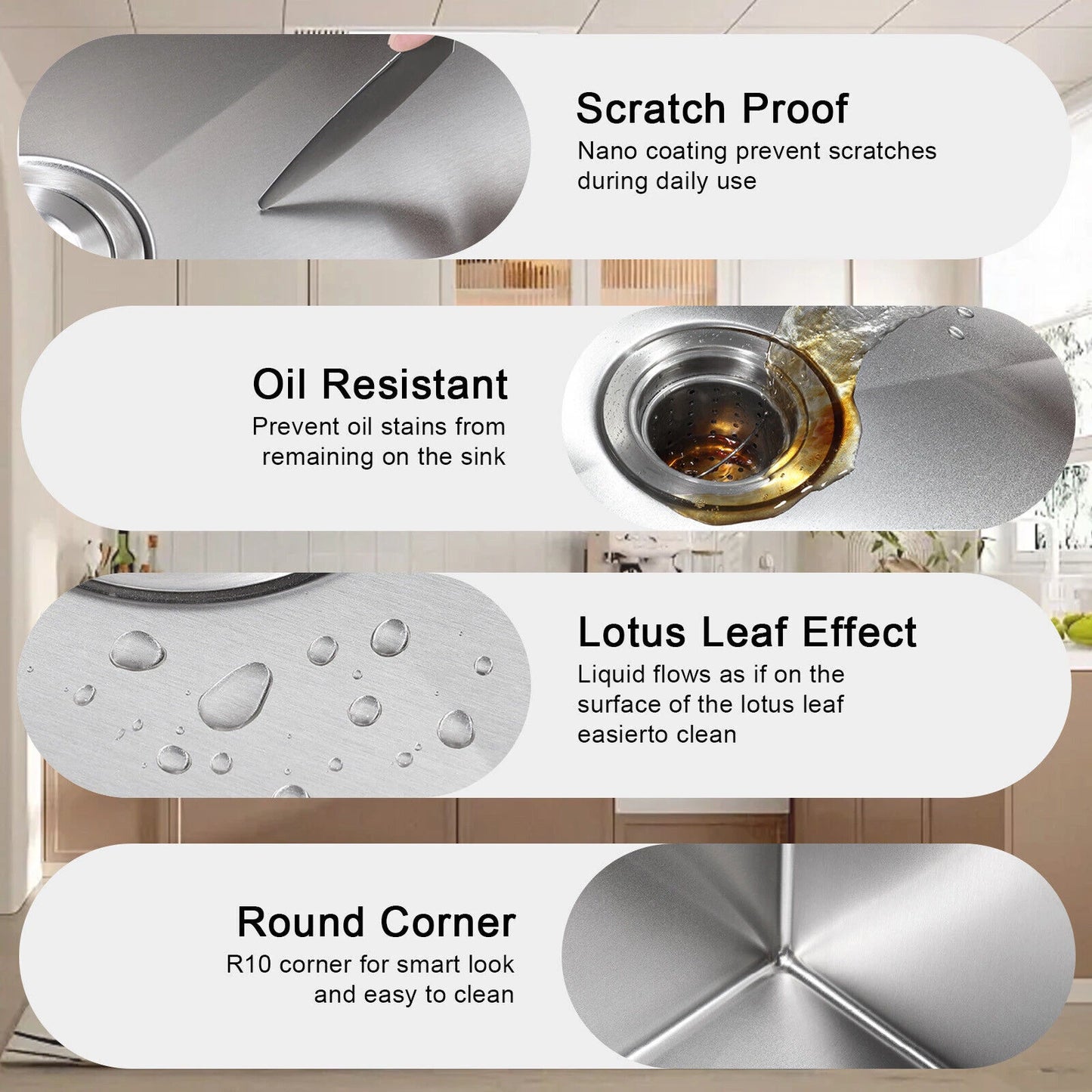 Handcrafted 33 in. x 22 in. x 9 in. Stainless Steel Drop-In Single Bowl Sink Kit with 1 Pre-Drilled Hole