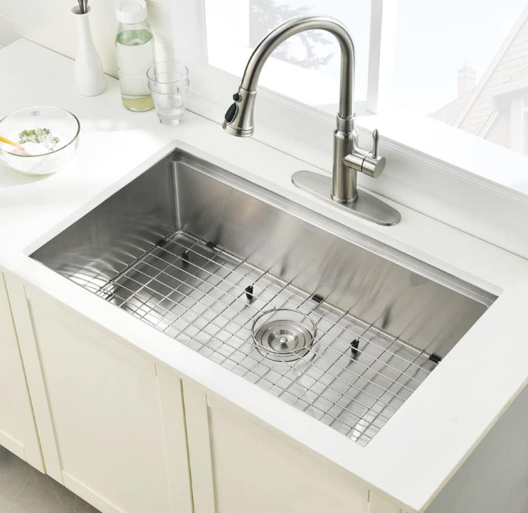 32-inch Undermount Workstation Kitchen Sink Single Bowl (Stainless)