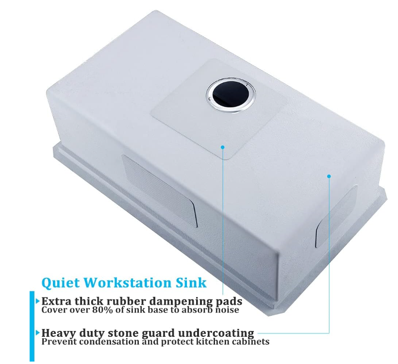 32-inch Undermount Workstation Kitchen Sink Single Bowl (Stainless)